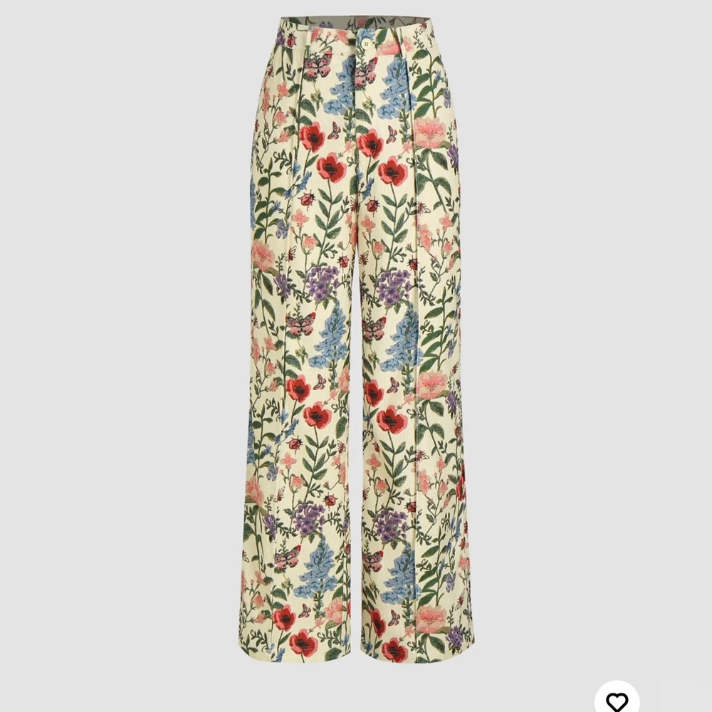 Floral Print high Waisted Trousers